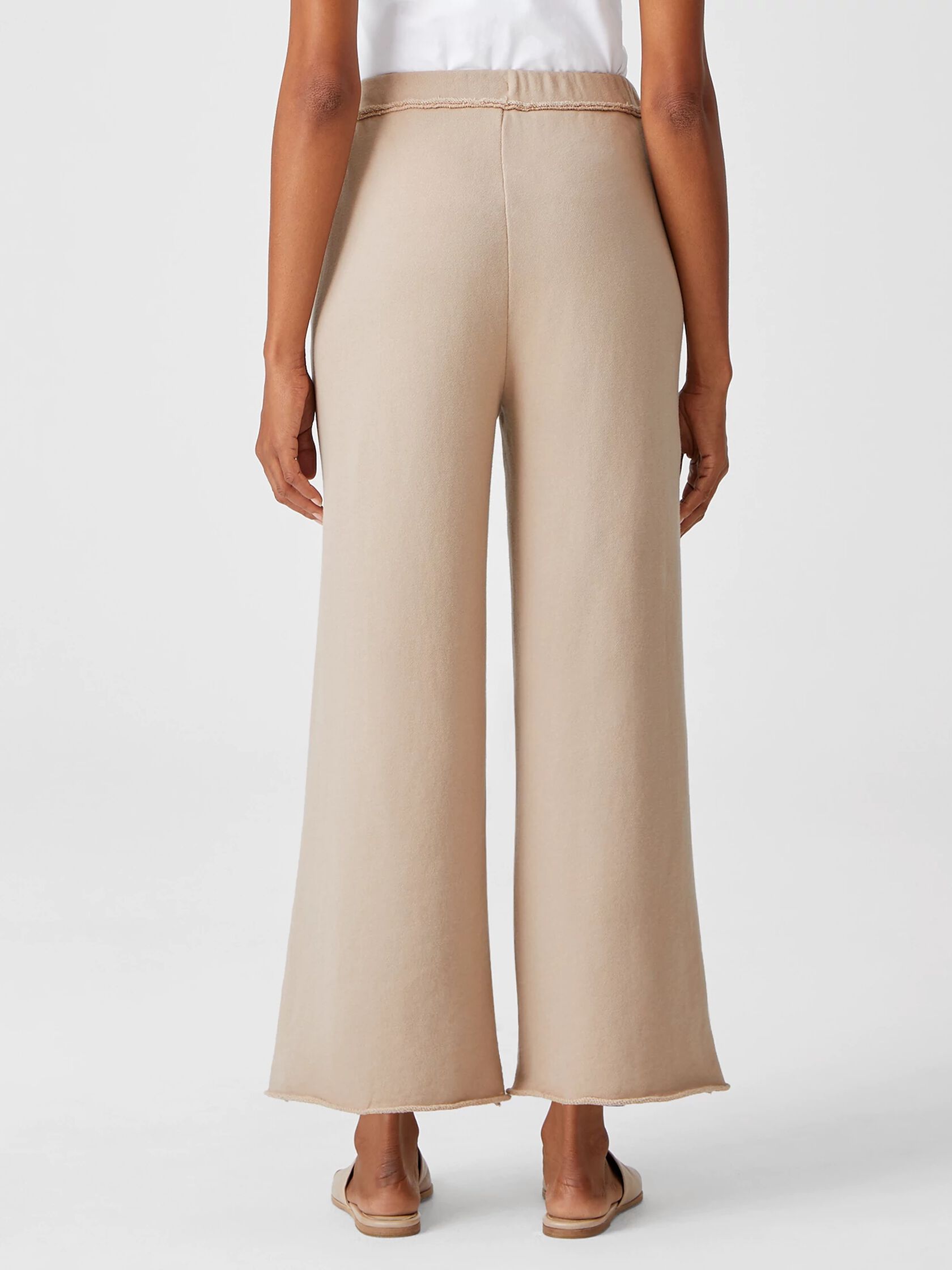 Organic Cotton French Terry Wide-Leg Pant