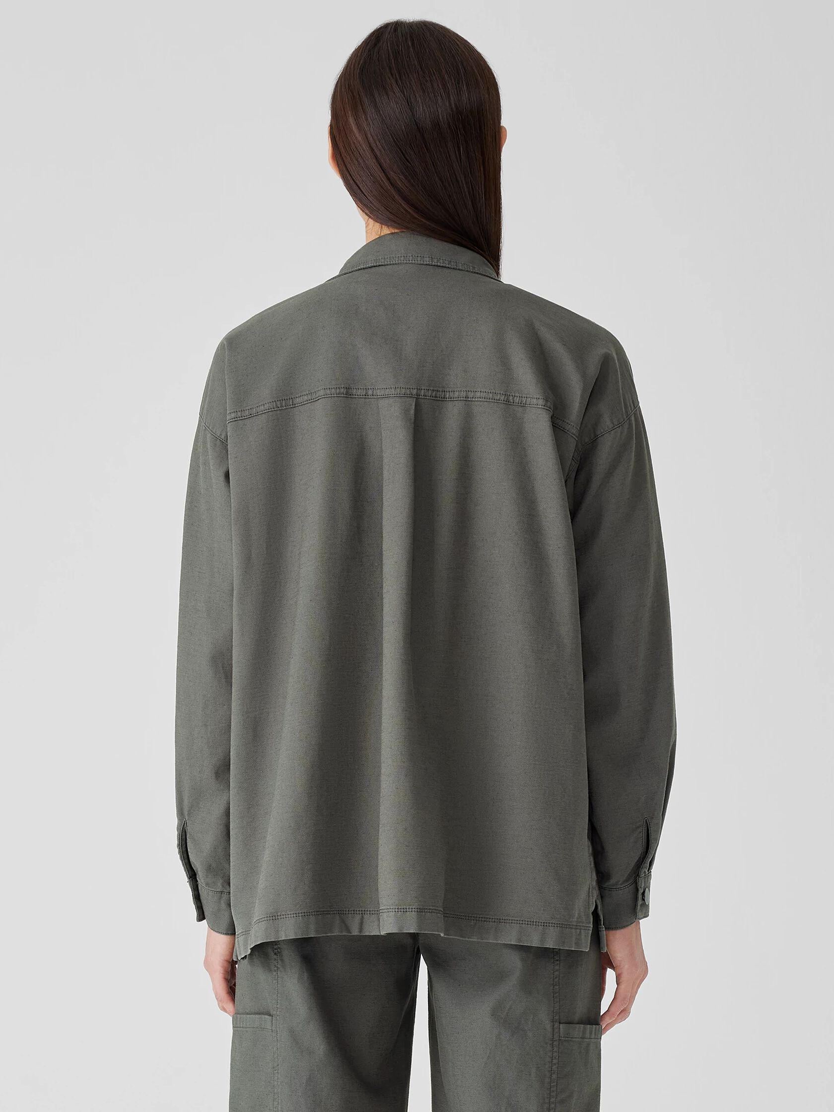 Cotton Hemp Stretch Shirt Jacket