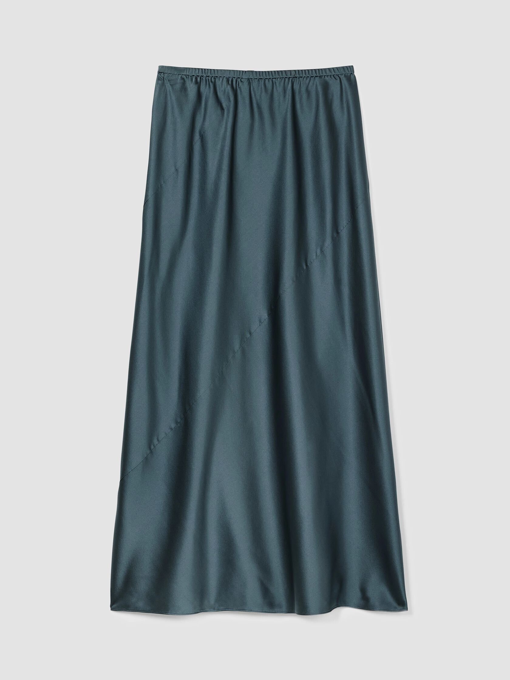Stretch Silk Charmeuse Bias Skirt