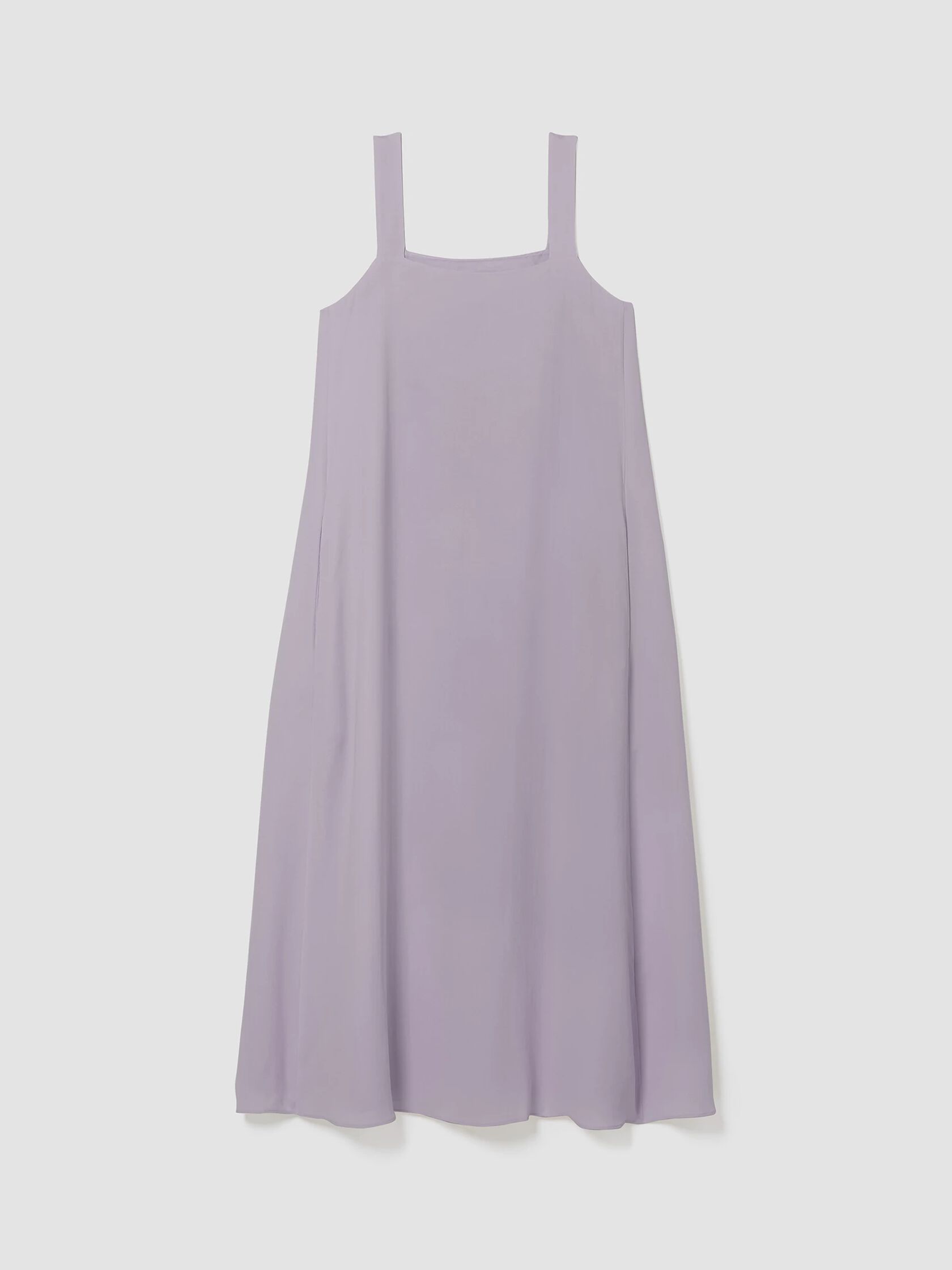 Silk Georgette Crepe Square Neck Dress