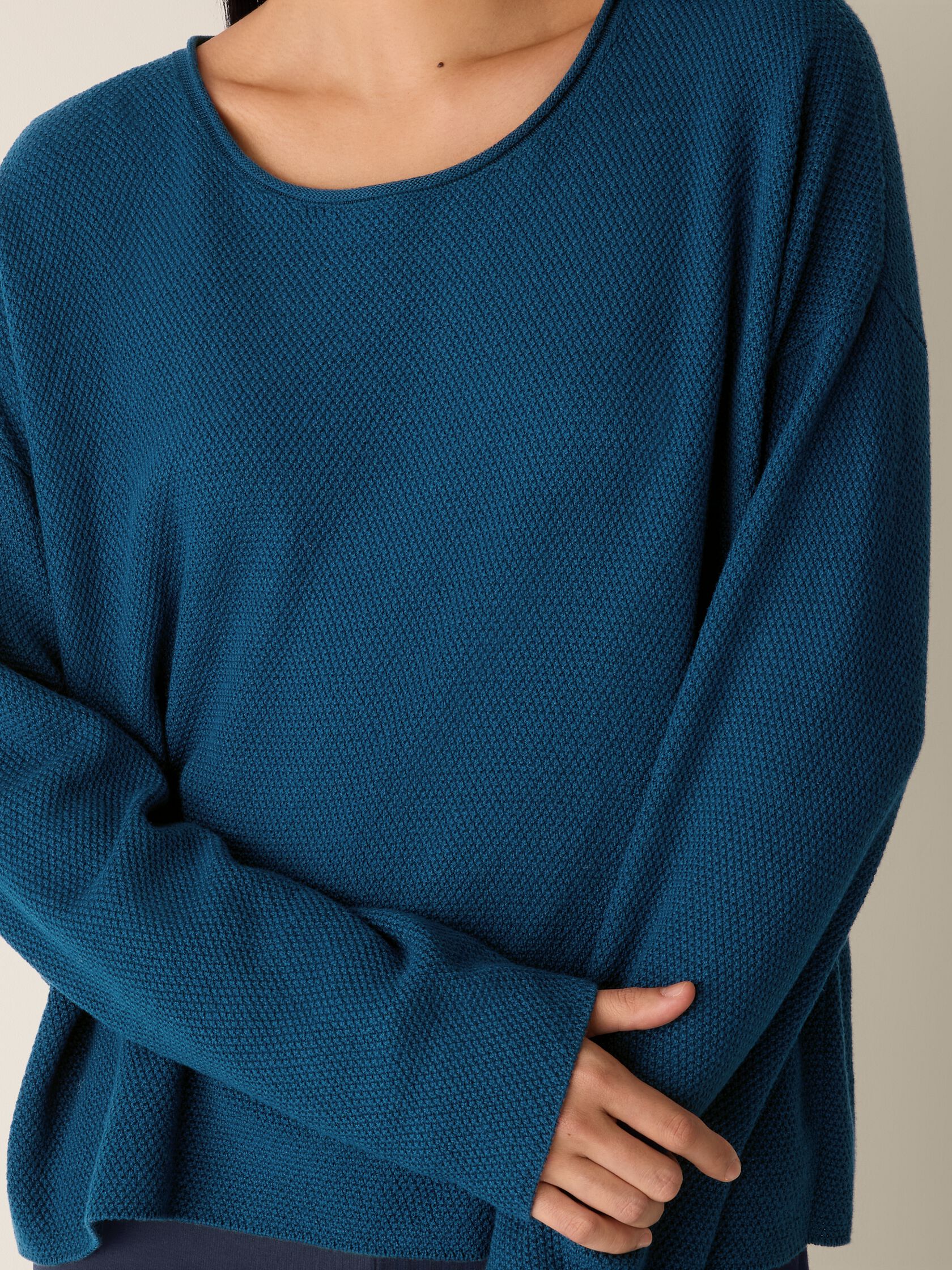 Peruvian Cotton Blend Jewel Neck Top