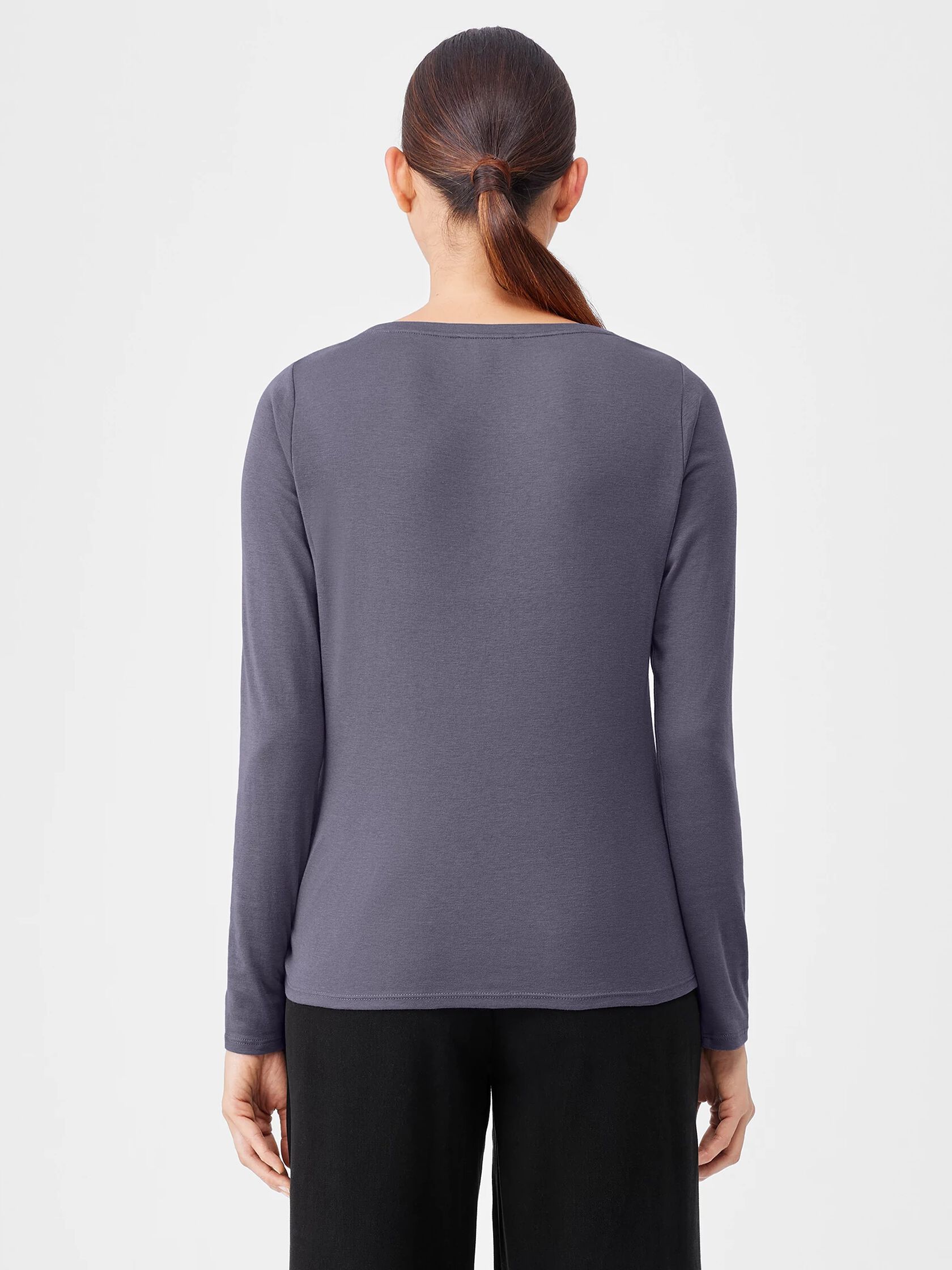 Pima Cotton Blend Scoop Neck Top