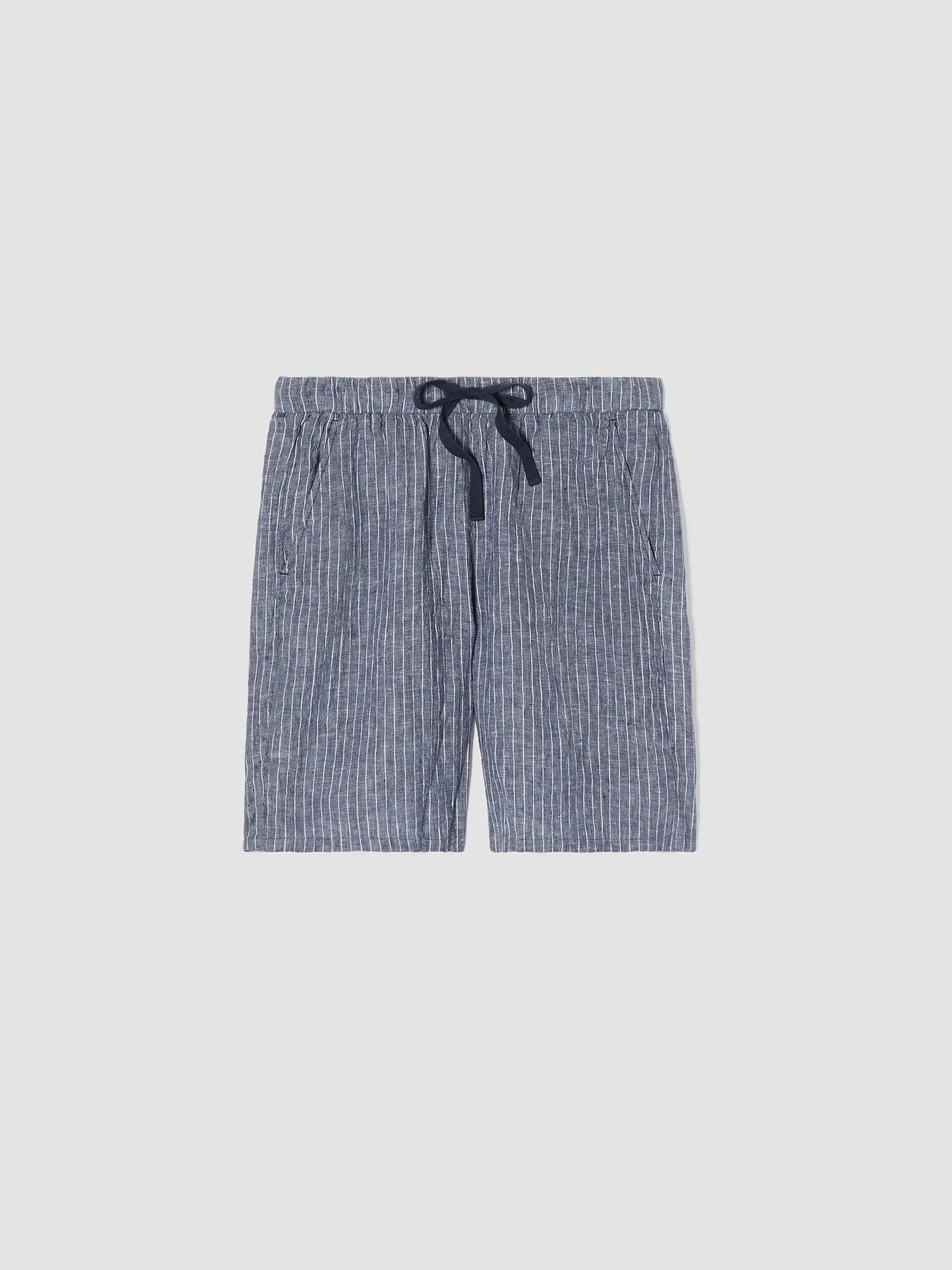 Puckered Organic Linen Shorts