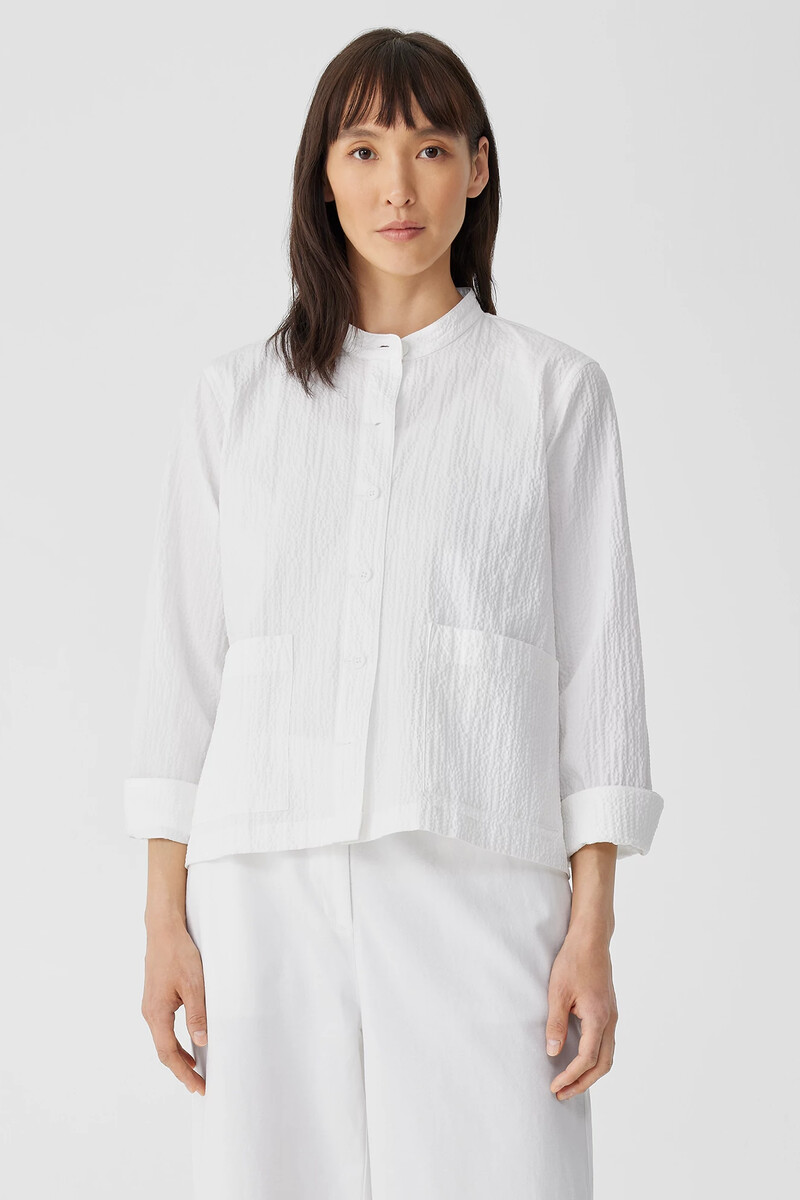 Organic Cotton Pucker Shirt Jacket Organic Cotton Pucker Shirt Jacket
