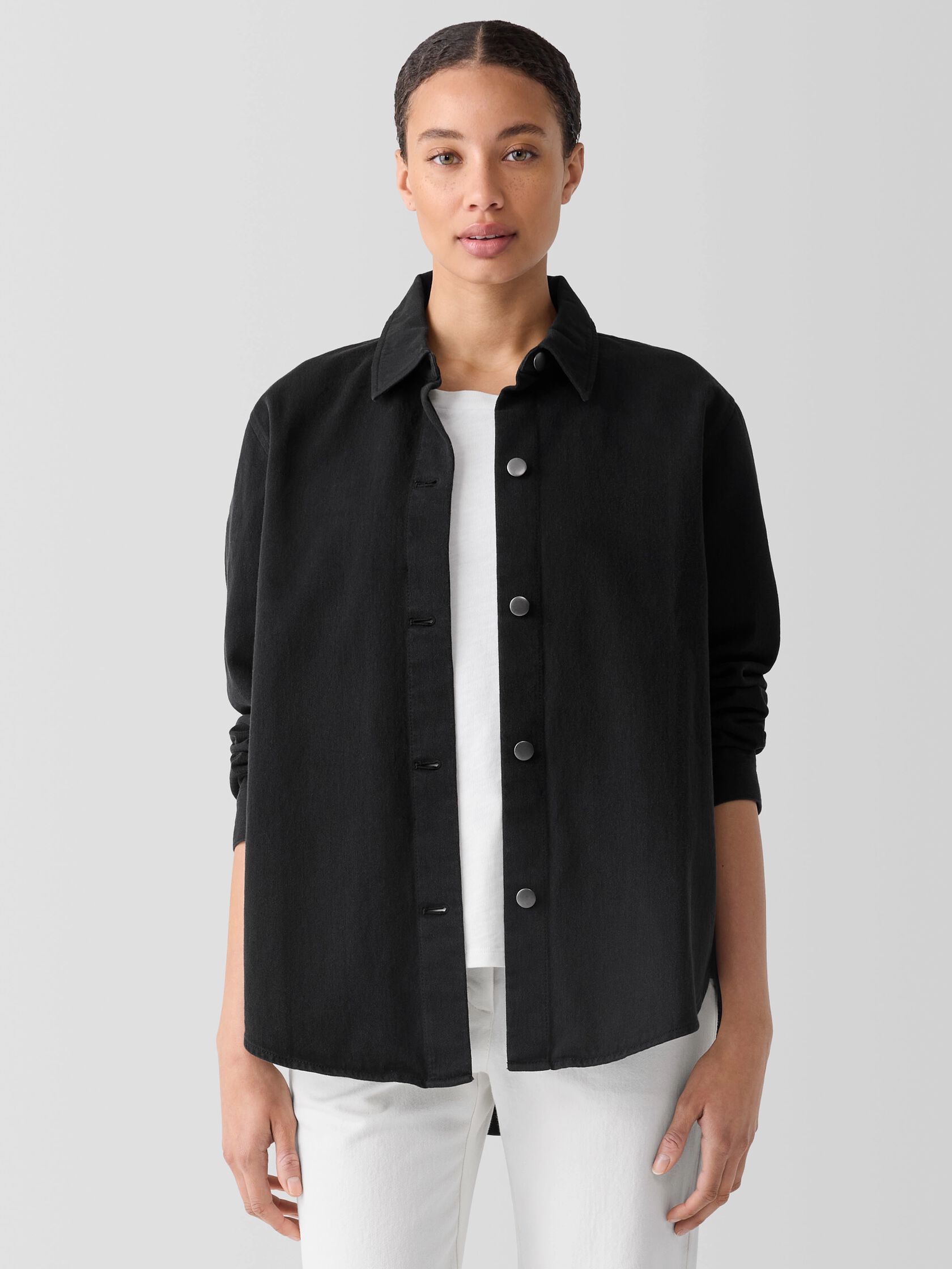 Garment-Dyed Utility Organic Cotton Shirt Jacket