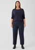 Washable Stretch Crepe High-Waisted Wide Pant