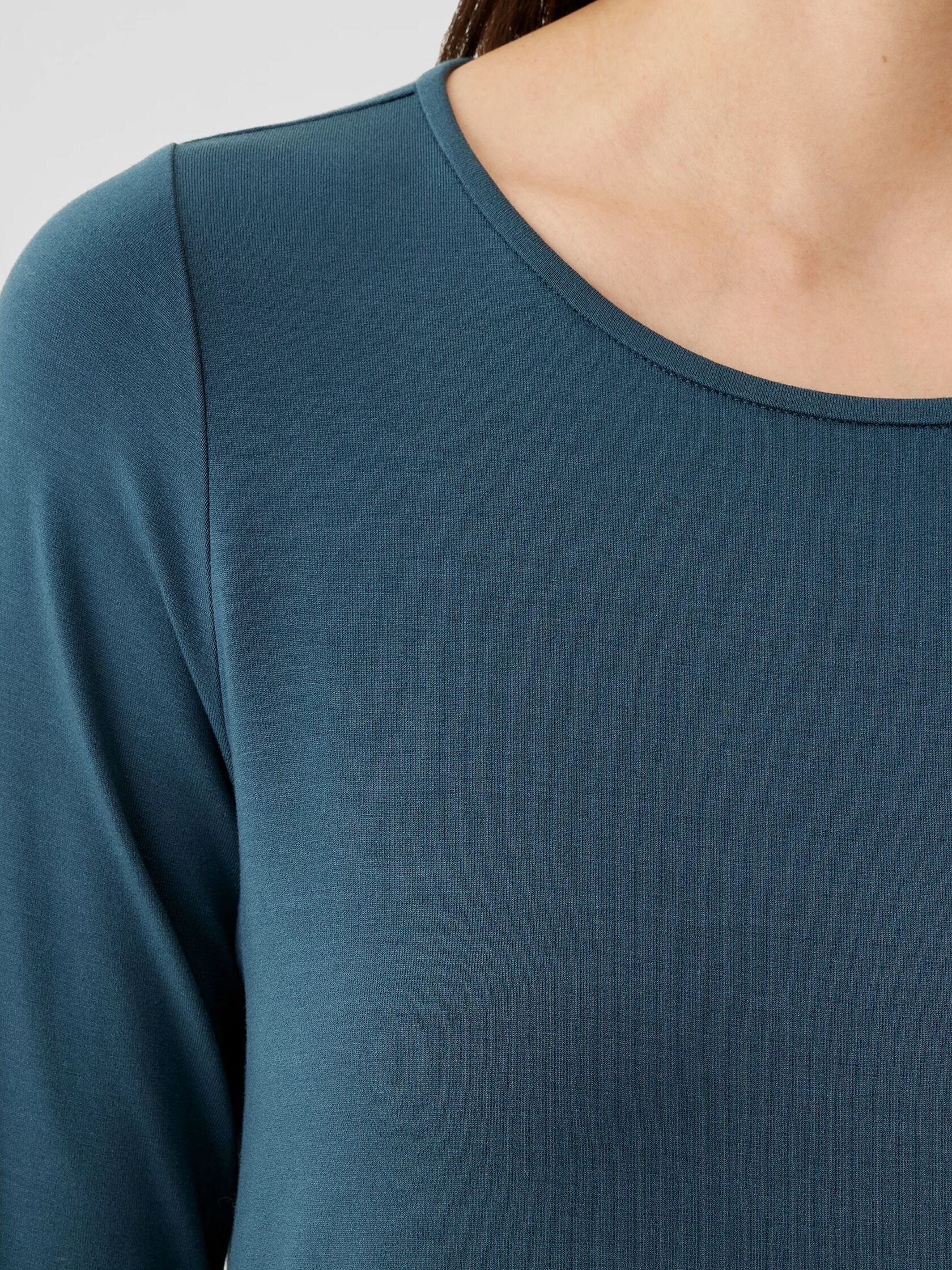 Stretch Jersey Knit Jewel Neck Dress
