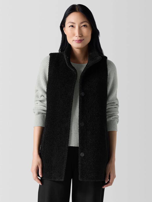 Fine Wool Alpaca Stand Collar Vest