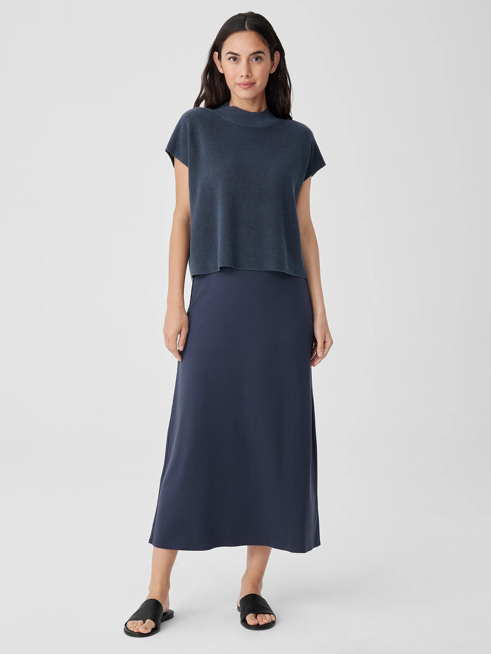 Stretch Jersey Knit A-Line Skirt