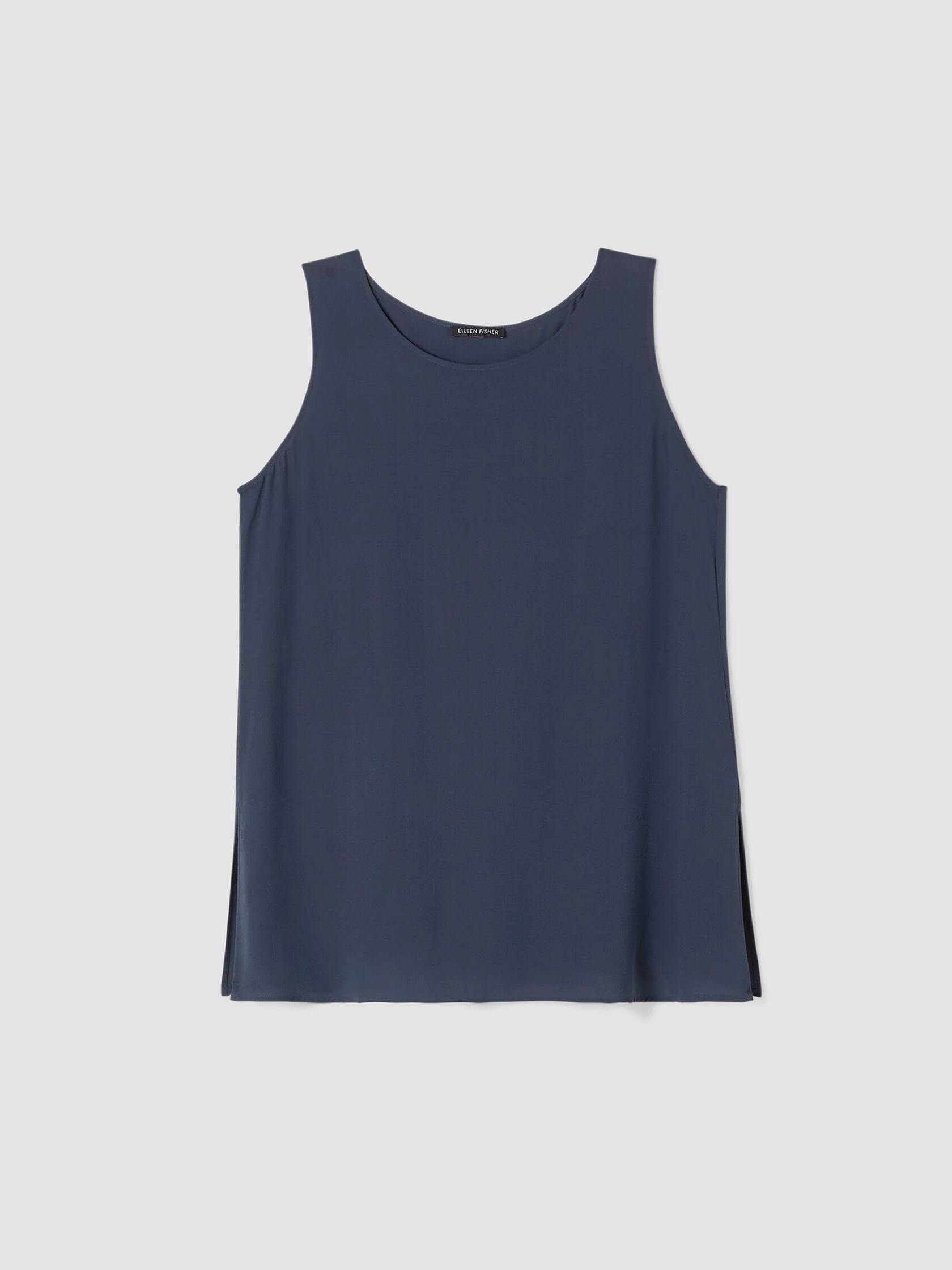 Silk Georgette Crepe Ballet Neck Tank