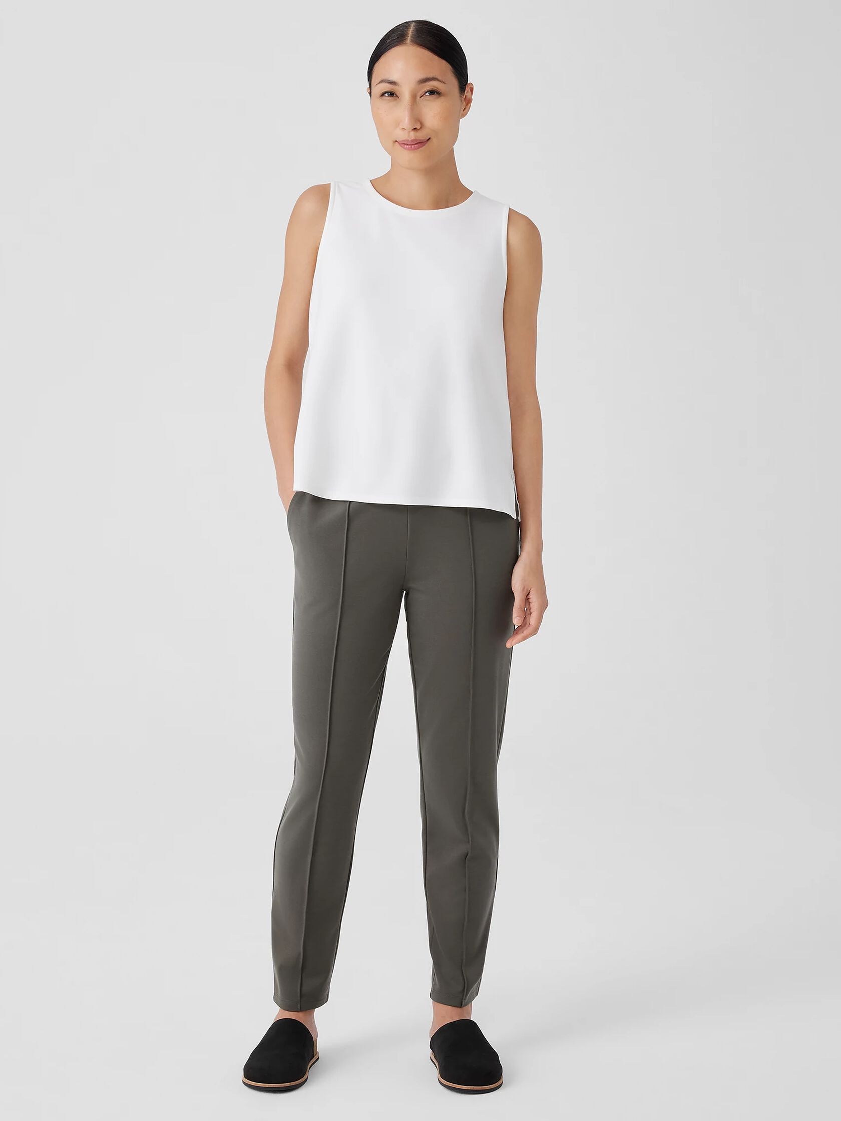 Washable Flex Ponte Pintuck Pant