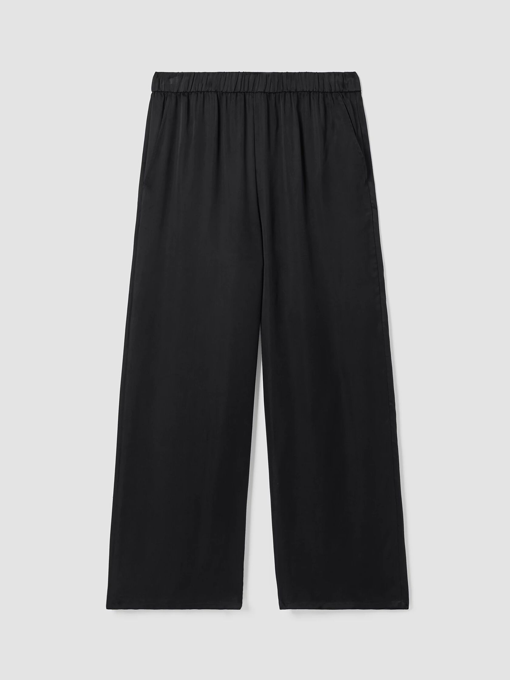 Sandwashed Cupro Wide-Leg Pant