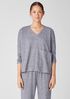 Cotton Hemp Melange V-Neck Top
