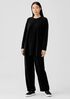 Cotton Velour Crew Neck Long Top