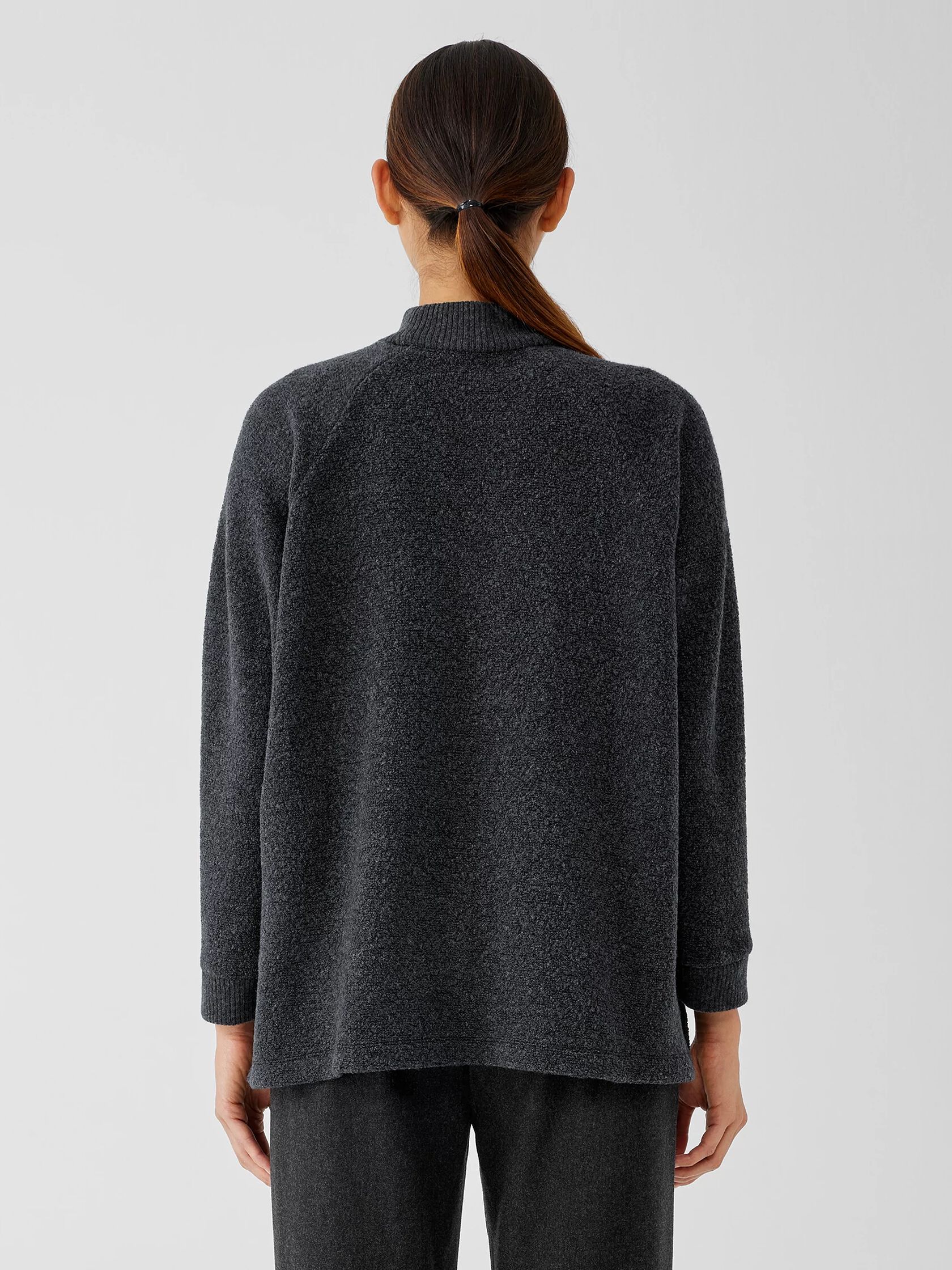 Boucle Wool Knit Turtleneck Top