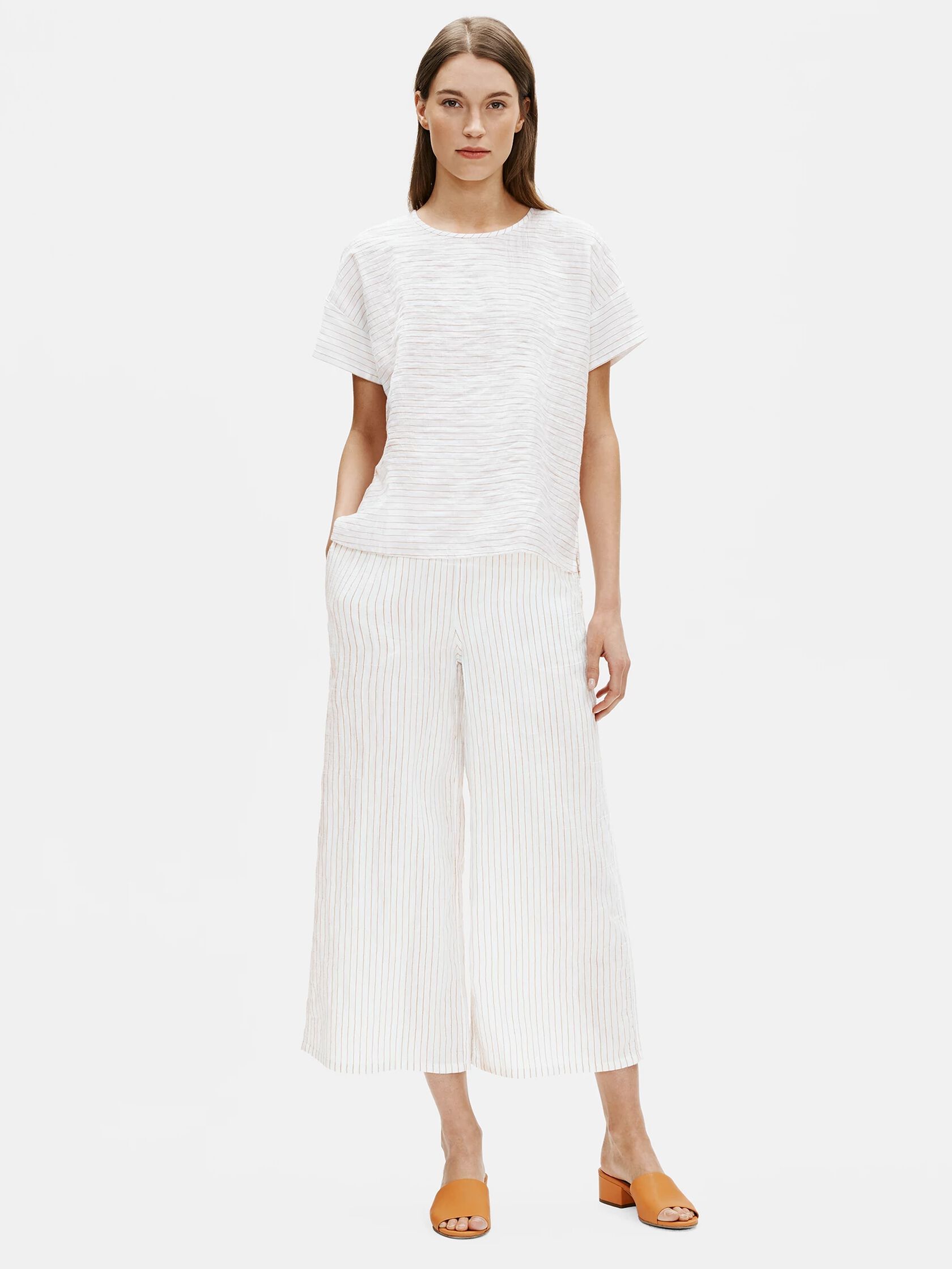 Organic Linen Cotton Striped Top