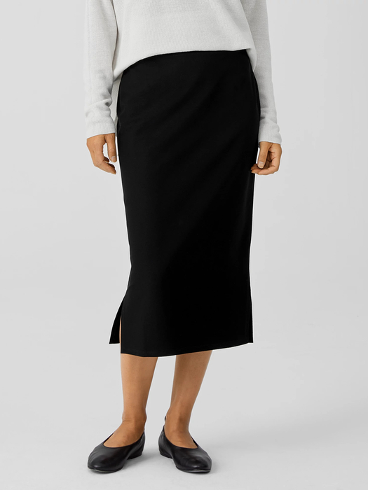 Washable Stretch Crepe Pencil Skirt