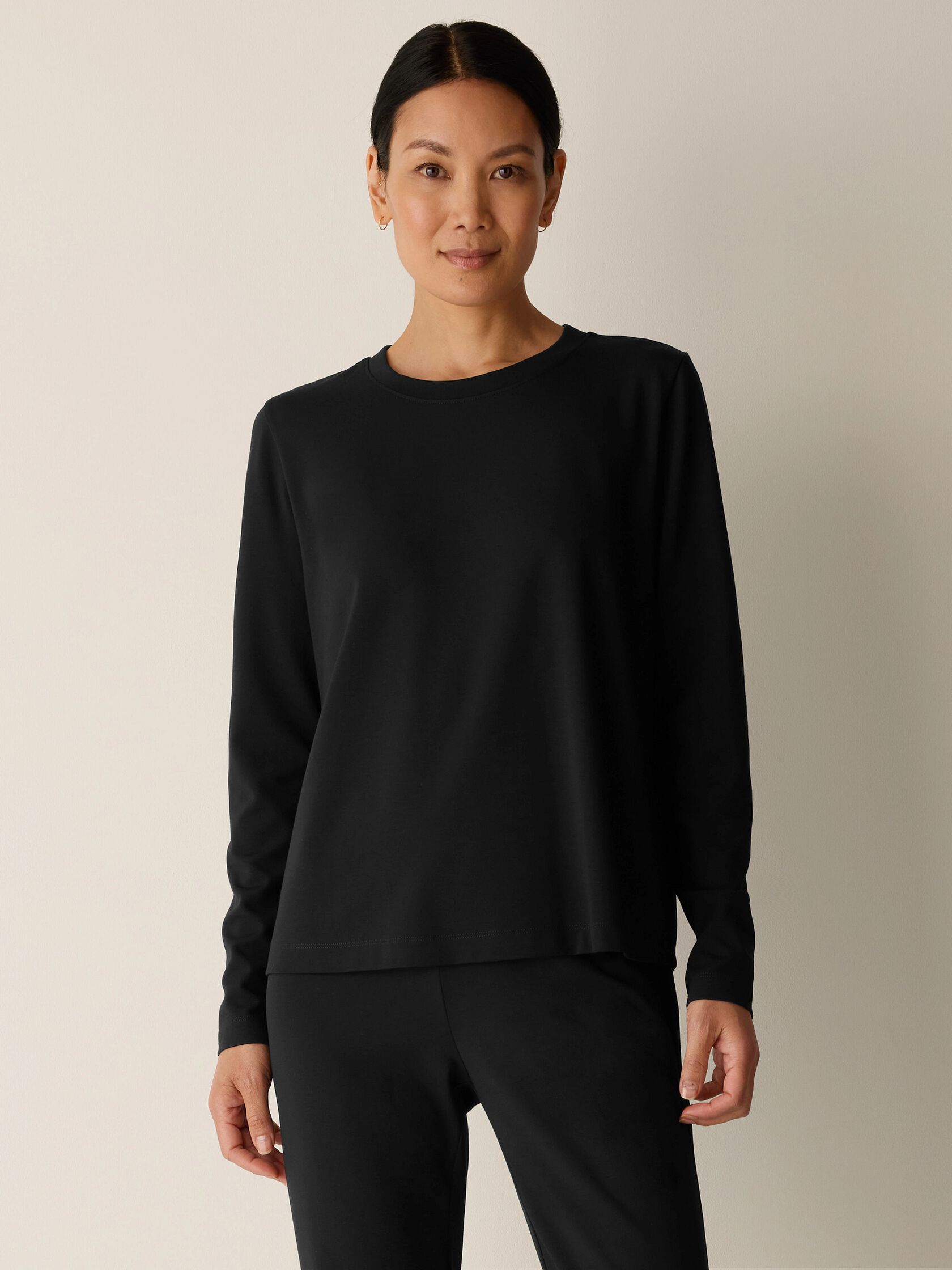 Extra-Fine Ponte Crew Neck Top
