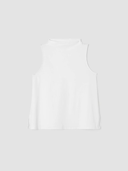 Pima Cotton Stretch Jersey Funnel Neck Tank