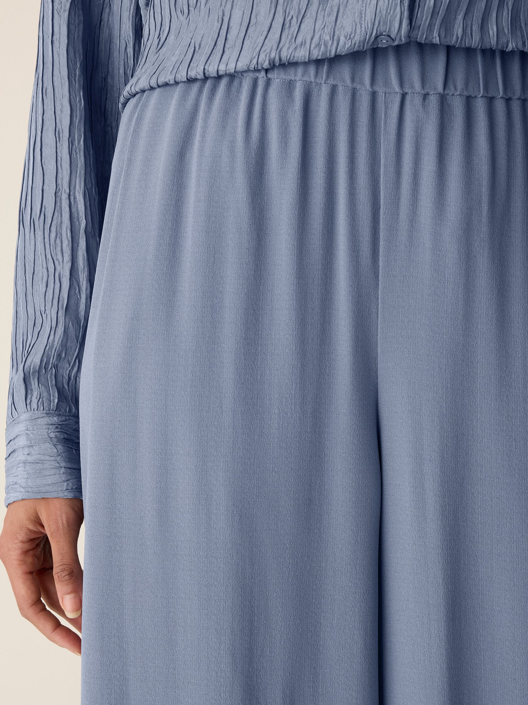 Silk Georgette Crepe Wide-Leg Pant