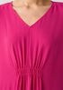 Silk Georgette Crepe V-Neck Dress
