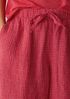 Puckered Organic Linen Grid Wide-Leg Pant
