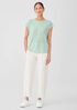 Organic Linen Jersey Shirred-Back Top