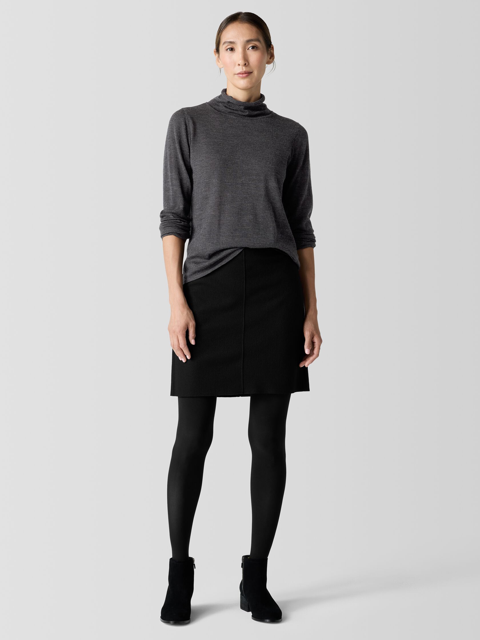 Felted Wool Jersey Mini Skirt in Regenerative Wool