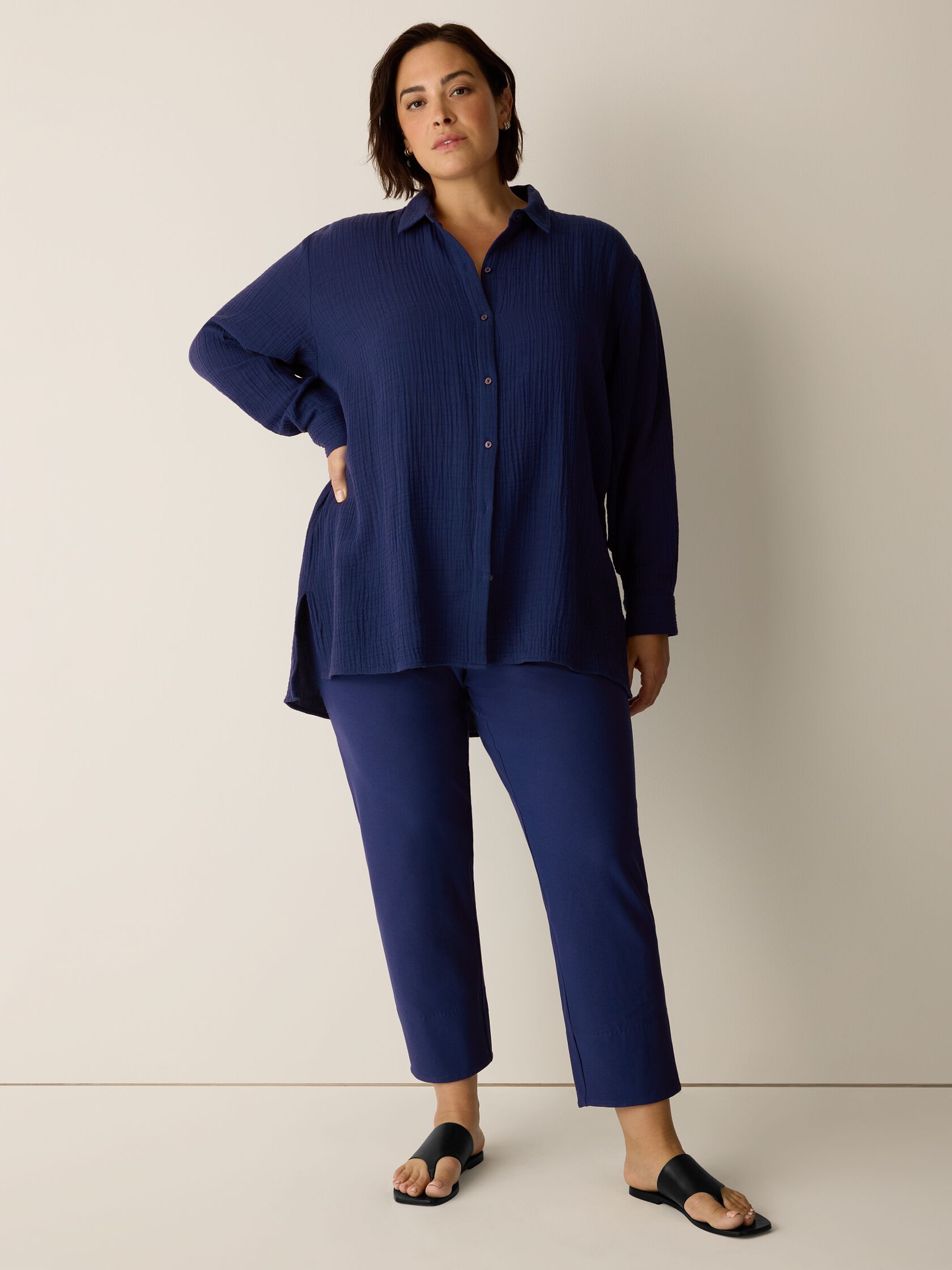 Organic Cotton Lofty Gauze Classic Collar Shirt