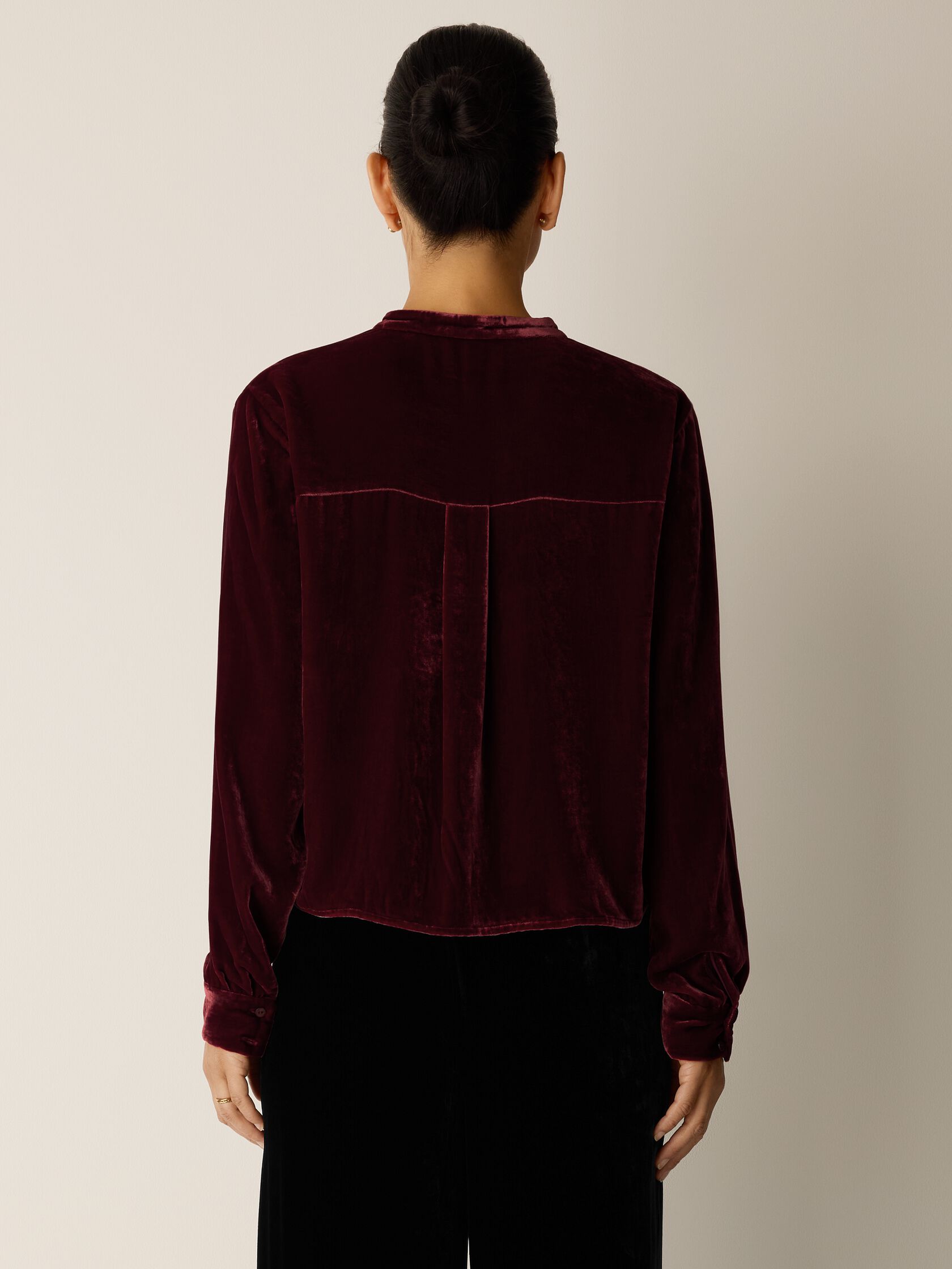 Velvet Band Collar Shirt