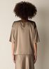 Stretch Silk Charmeuse Round Neck Top
