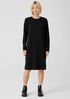 Stretch Jersey Knit Crew Neck Dress