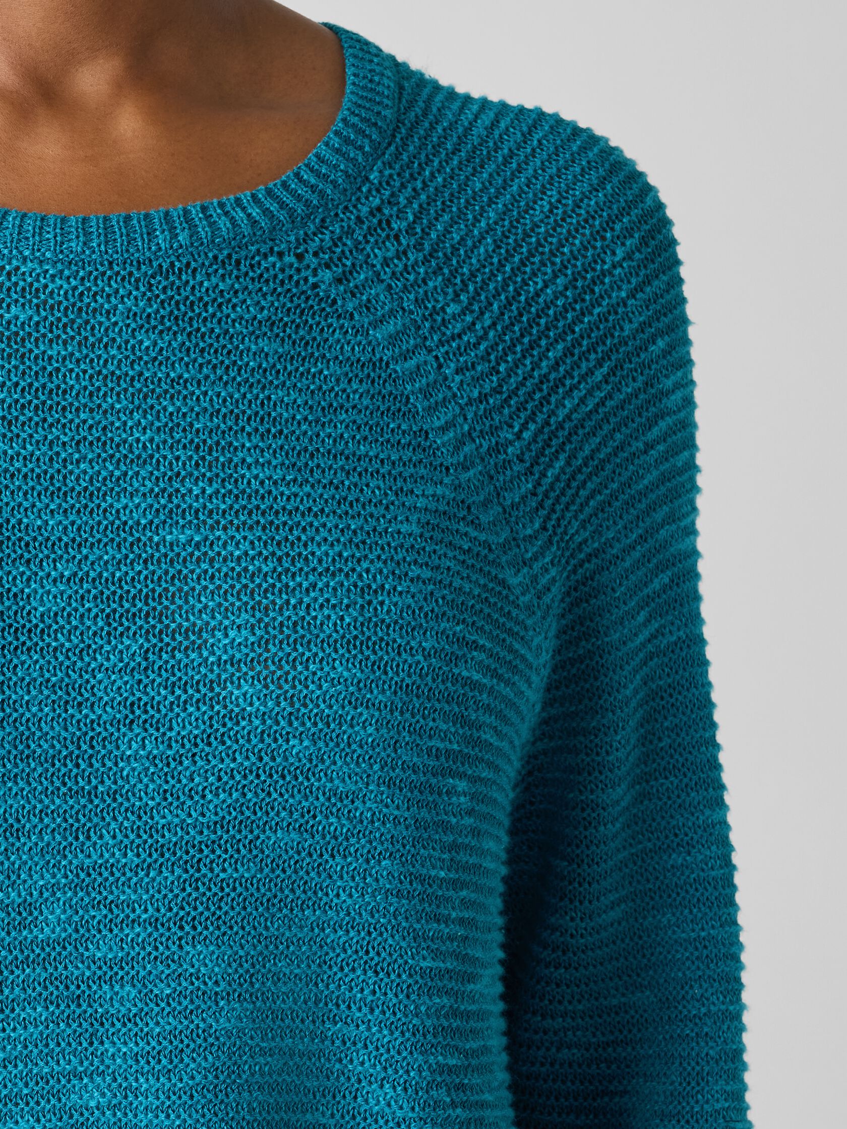 Organic Linen Cotton Slub Crew Neck Top