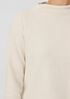 Organic Cotton Crinkled Knit Funnel Neck Top