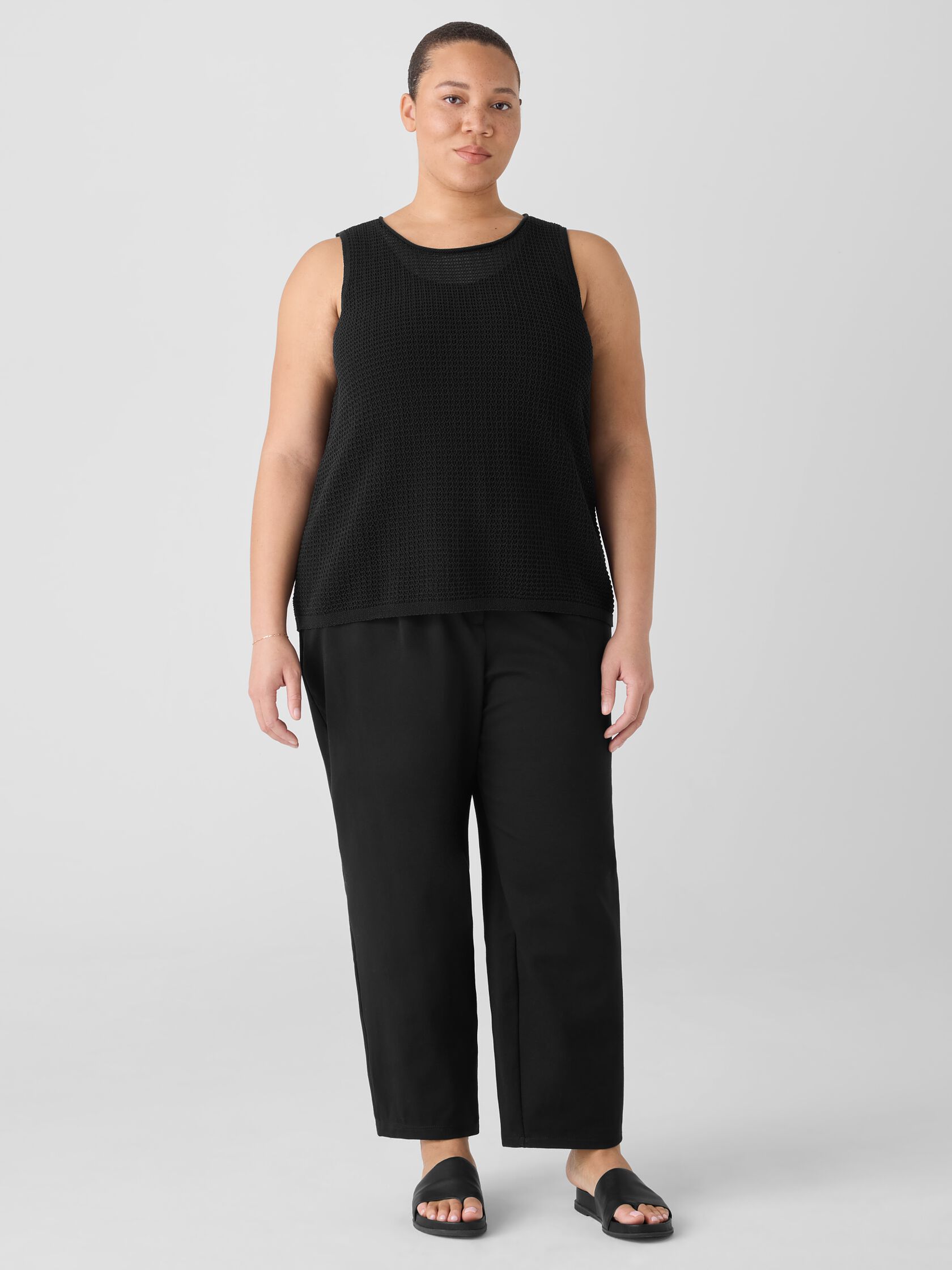 Organic Cotton Cord Sheen Round Neck Tank