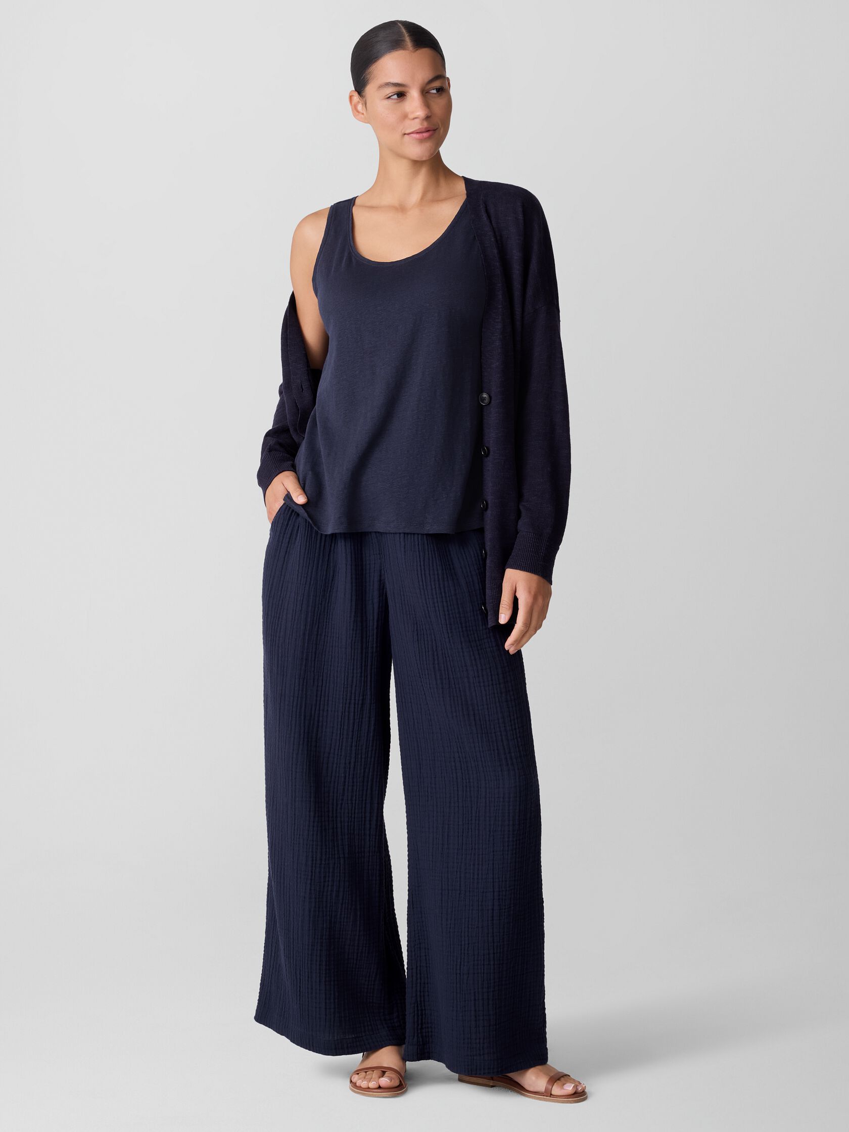 Organic Linen Jersey Scoop Neck Tank