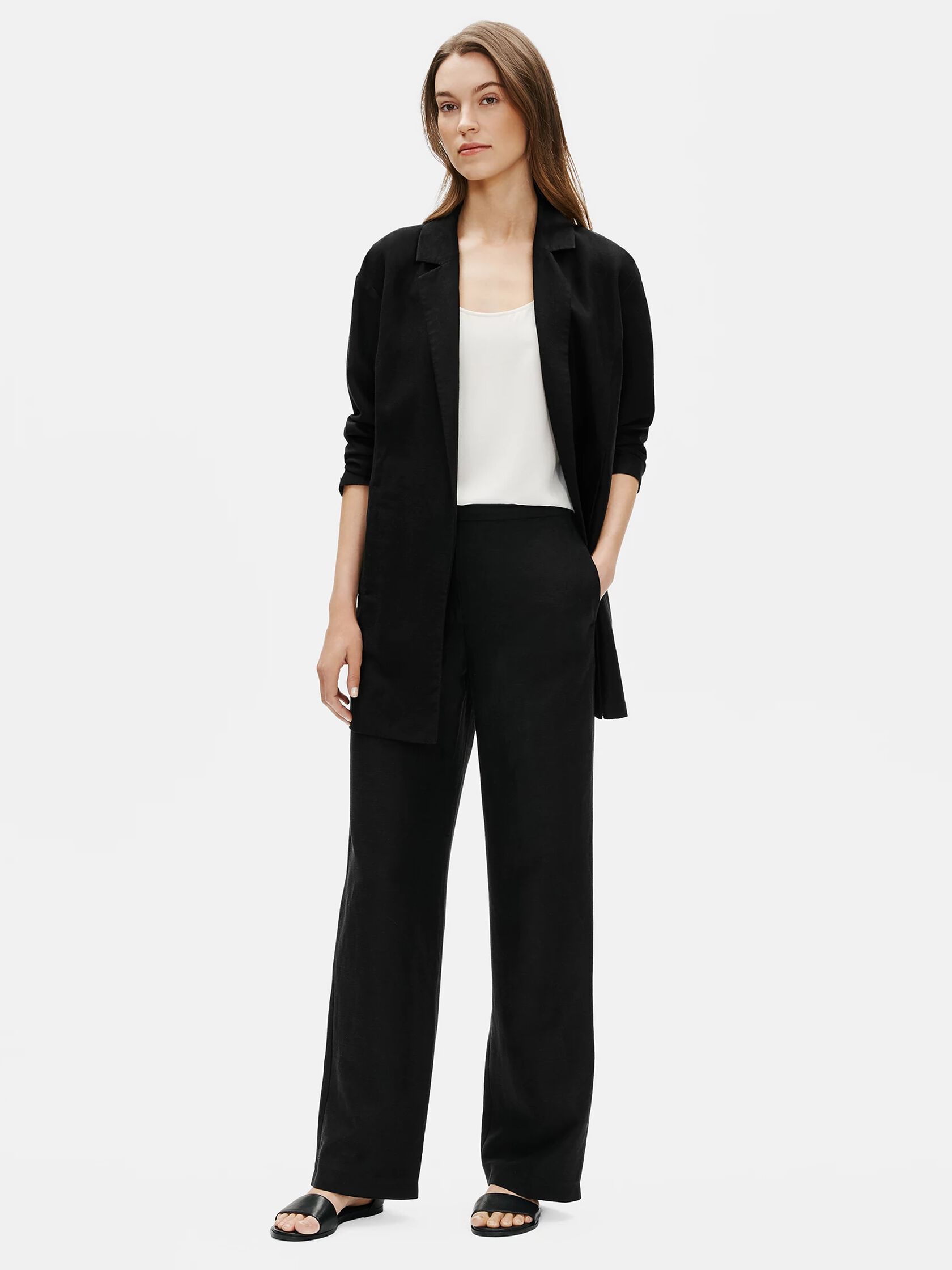 Tencel and Linen Slub Blend Blazer