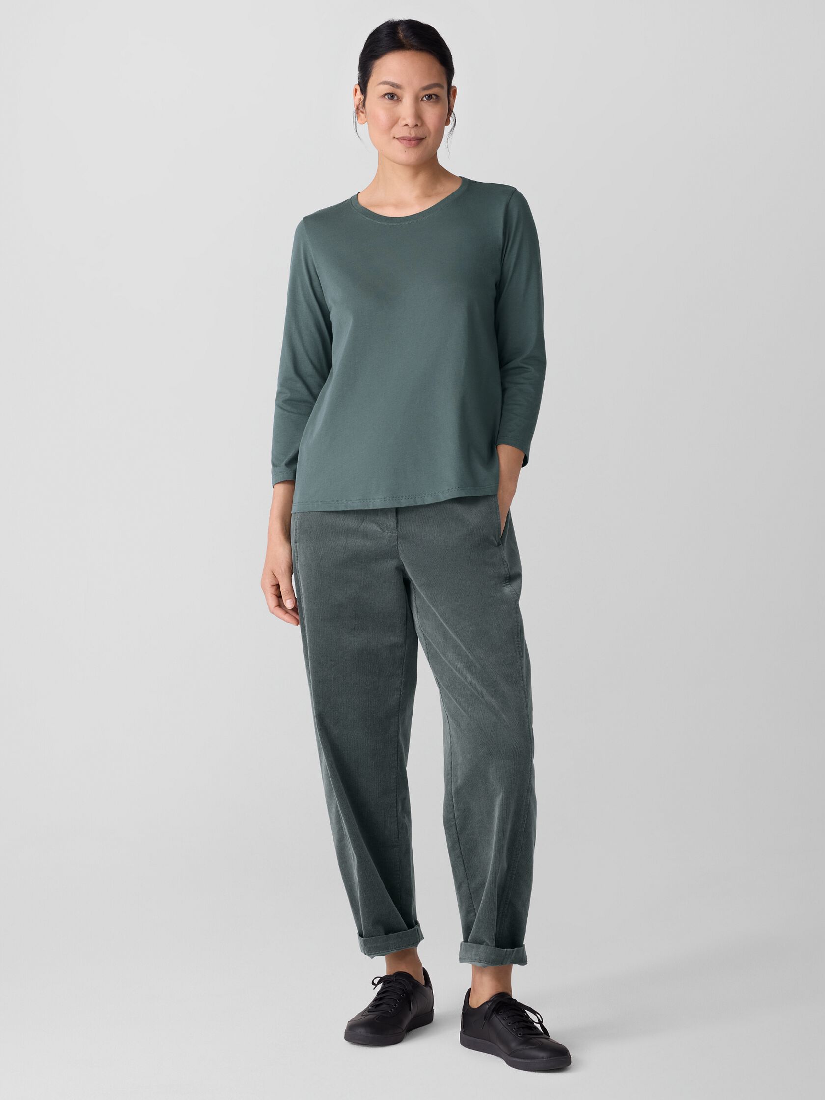 Organic Pima Cotton Jersey 3/4-Sleeve Tee