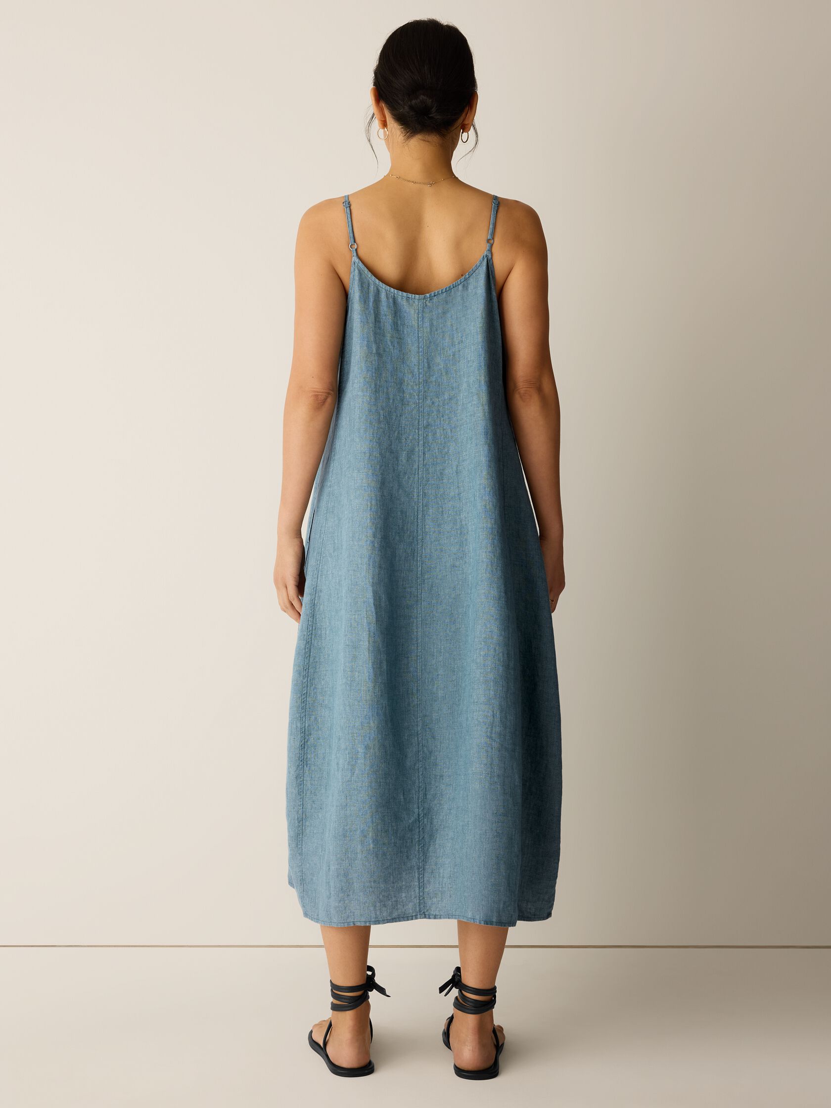 Washed Organic Linen D&eacute;lav&eacute; Lantern Dress