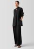 Washed Organic Cotton Poplin Stand Collar Top