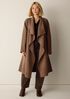 Lustrous Wool Drape Neck Coat