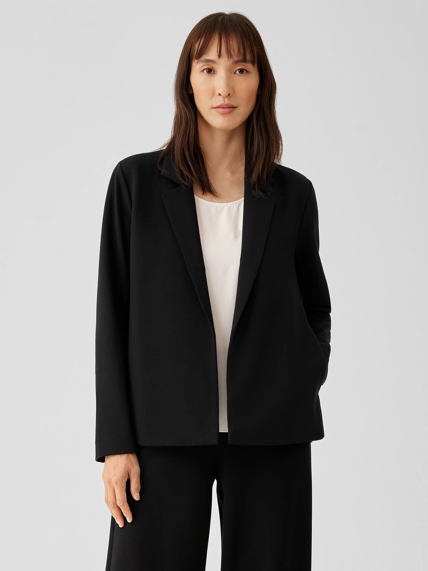 Washable Flex Ponte Notch Collar Blazer