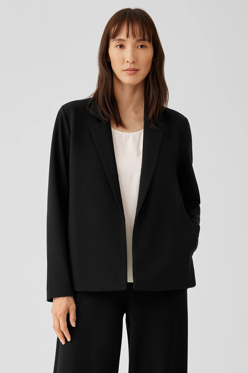 Washable Flex Ponte Notch Collar Blazer Washable Flex Ponte Notch Collar Blazer