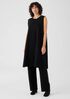 Lightweight Boiled Wool Bateau Neck Long Top in Regenerative Wool
