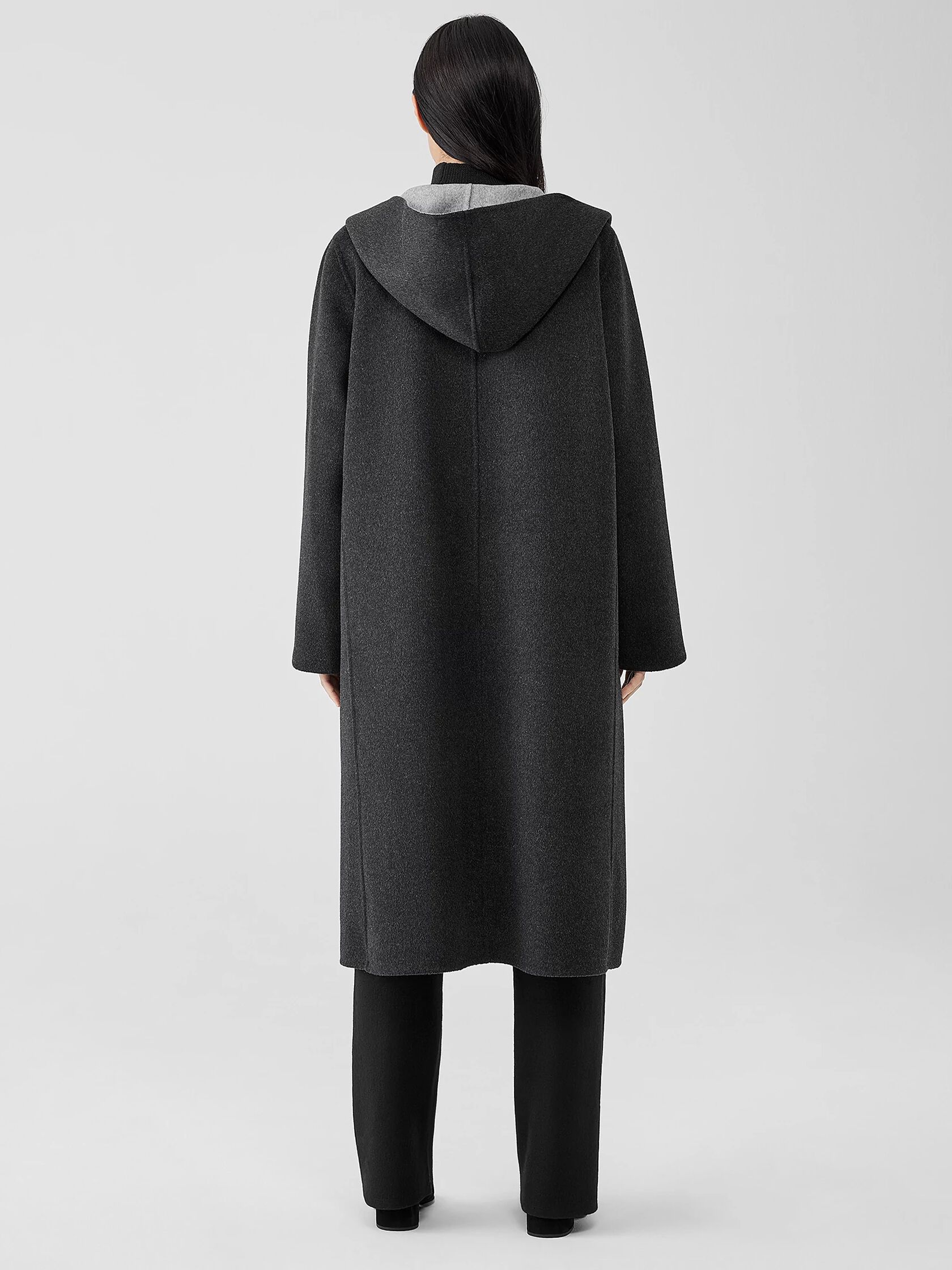 Doubleface Wool Cashmere Hooded Coat