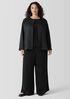 Linen Silk Satin Round Neck Jacket