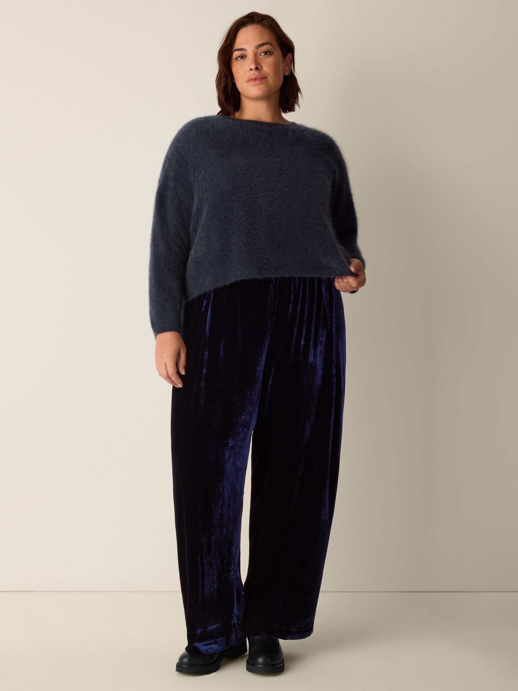 Cashmere Fluff Crew Neck Top