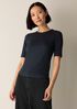 Organic Cotton Stretch Rib Crew Neck Tee