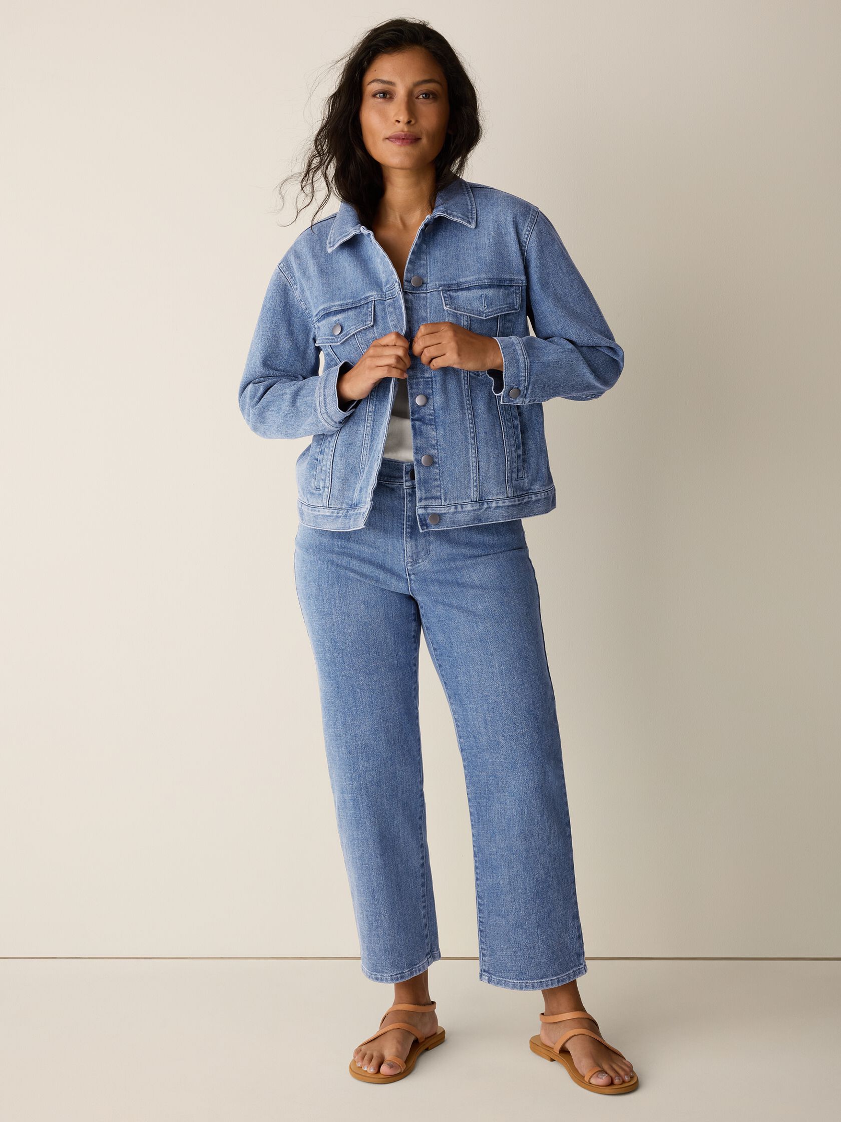 Cotton Stretch Denim Straight Jean