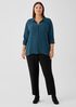 Silk Georgette Crepe Classic Collar Shirt
